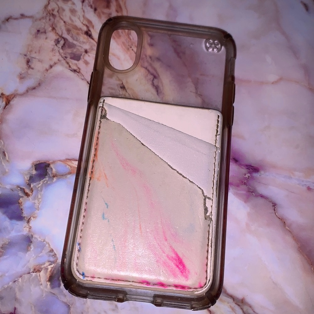 Speck IPhone X/ XS Clear Case W/ Marble Card Pocket 📱